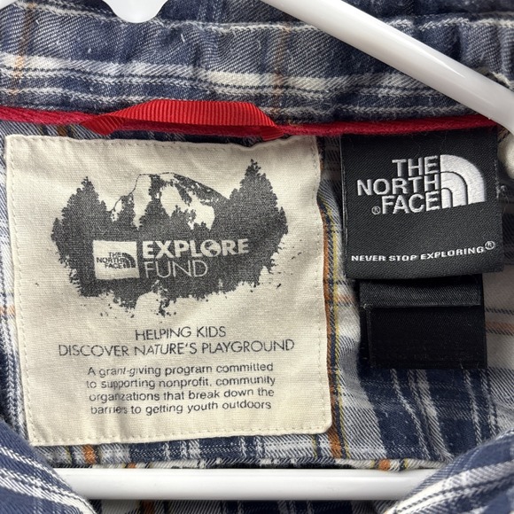 North Face Explore Fund Button Shirt Men's Small Striped Long Sleeve - Picture 4 of 7